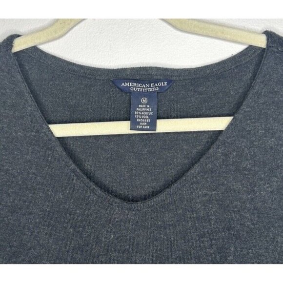 American Eagle Outfitters Long Maxi Wool Blend Short Sleeve Gray Size Medium - Picture 4 of 6